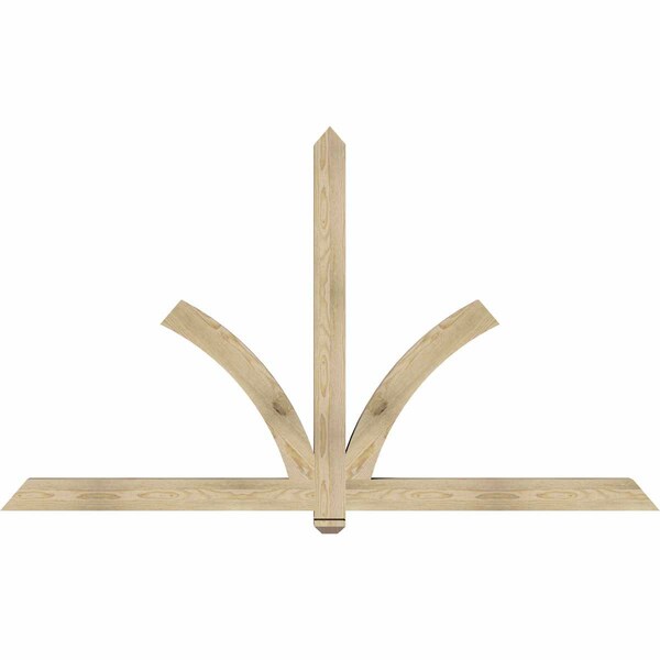 Ekena Millwork Redmond Rough Sawn Timber Gable Bracket, Douglas Fir, 84"W x 49"H x 4"D x 4"F, 14/12 Pitch GBW084X49X0404RED00RDF - main